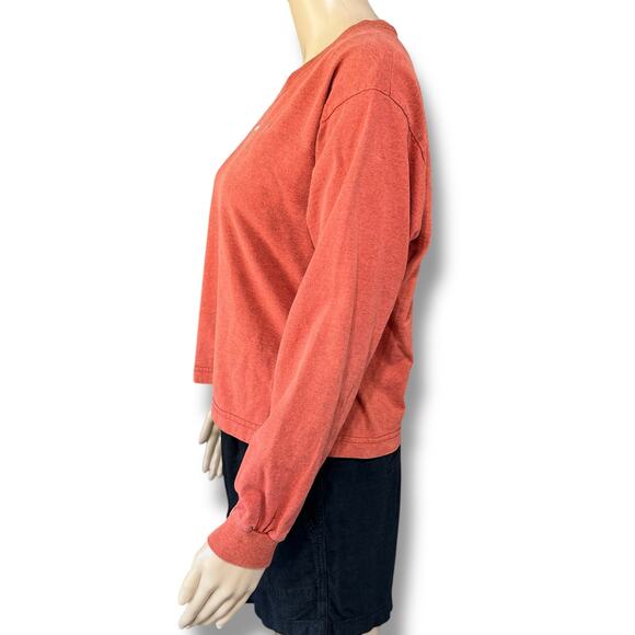 Harley Davidson Womens T Shirt Top Long Sleeve Pullover Crew Neck Orange Medium - Picture 5 of 11